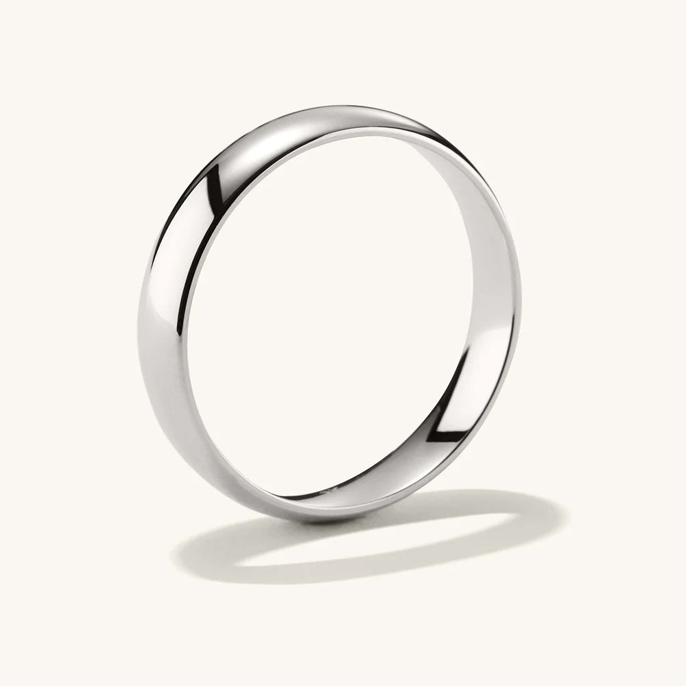 4mm Curve Beyaz Altın Yüzük