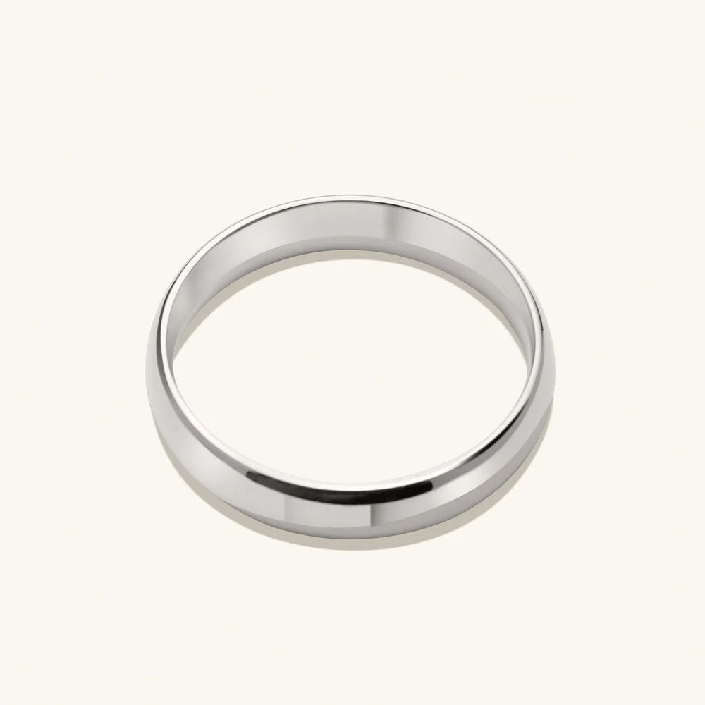 4mm Curve Beyaz Altın Yüzük