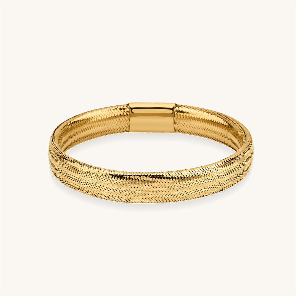 Bold White Flex Gold Bracelet