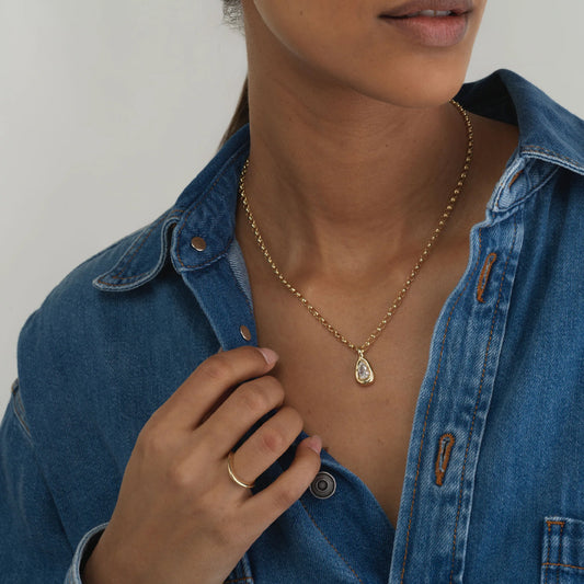 Amorf 1.00ct Damla Kolye