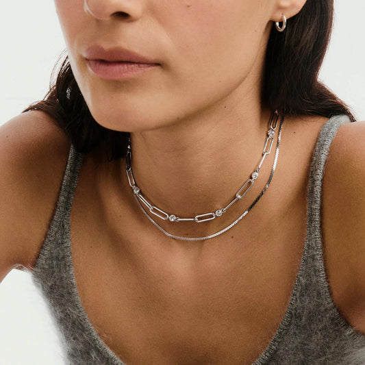 Beyaz Safir Ataç Zincir Kolye