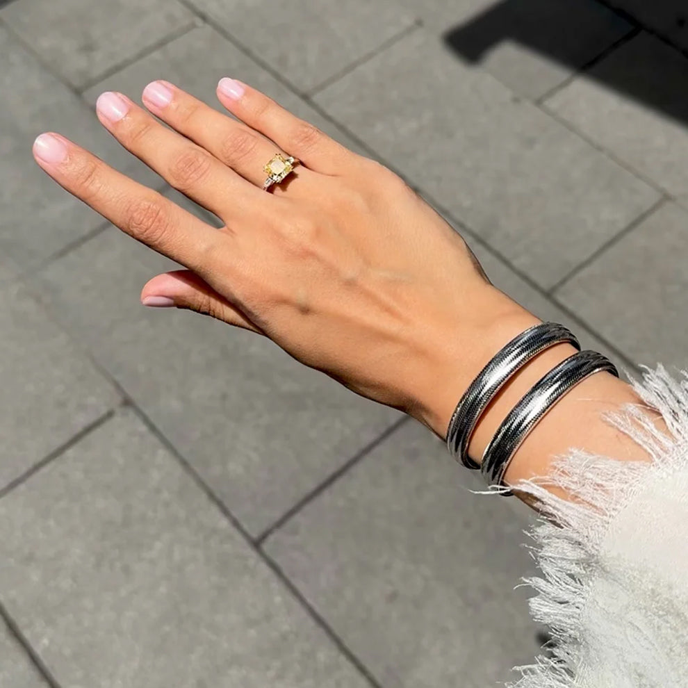 Bold White Flex Gold Bracelet