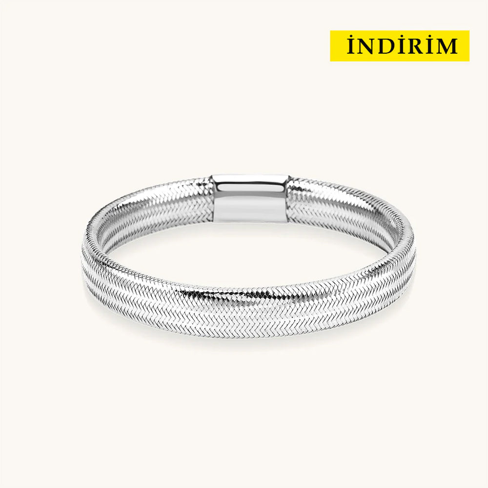 Bold White Flex Gold Bracelet