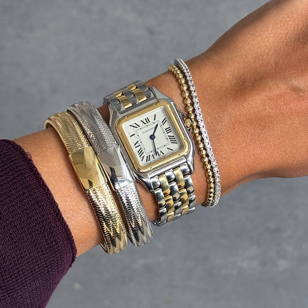 Bold White Flex Gold Bracelet