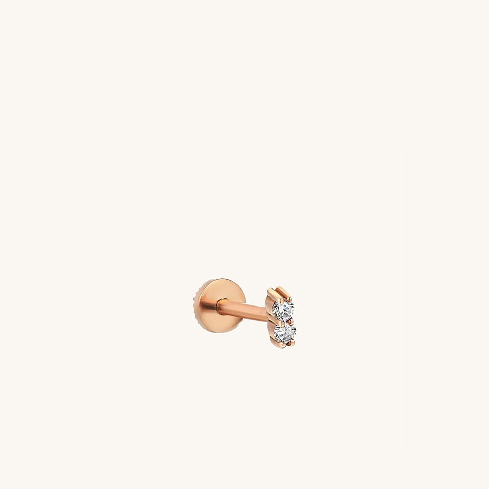 Duo Piercing Pırlanta Küpe