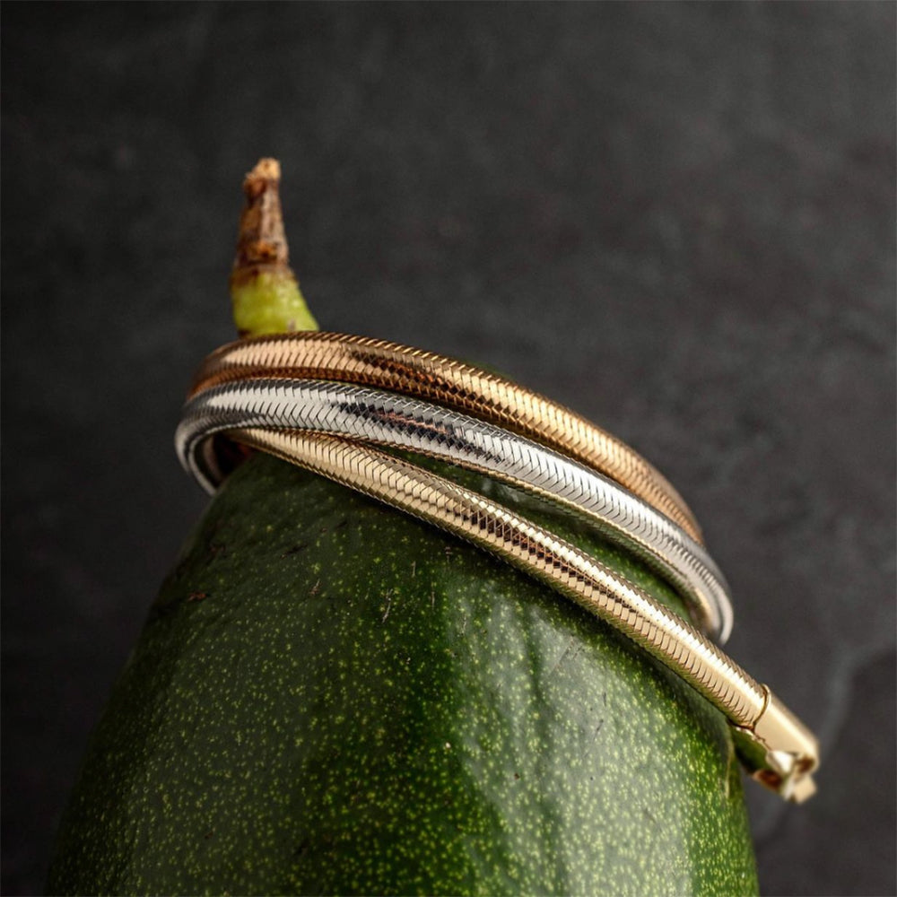 3-Piece Thick Plate Flex Gold Bracelet