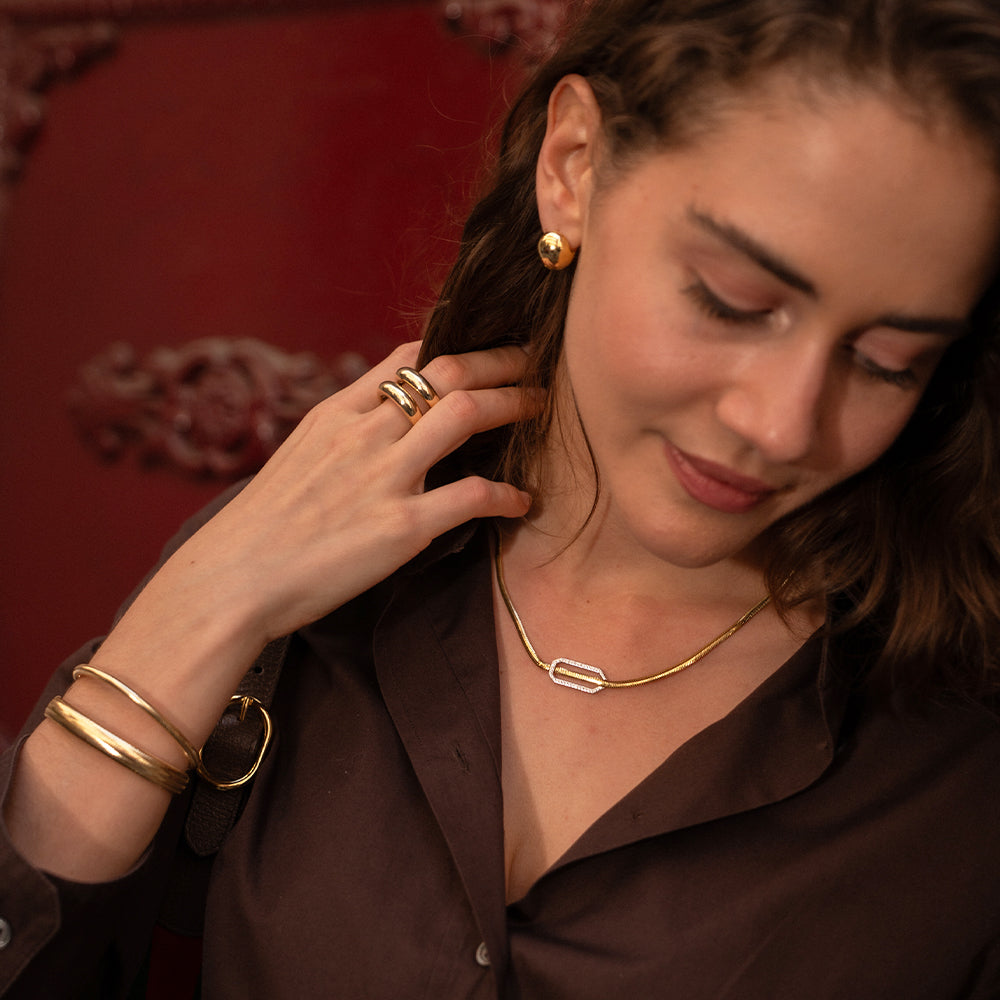 Large Top Gold Earring