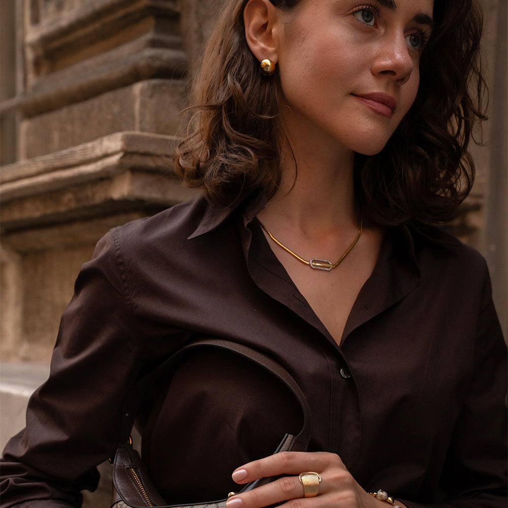 Large Top Gold Earring