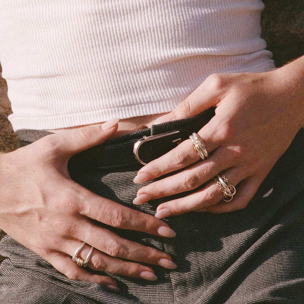 Loop İkili Beyaz Yüzük