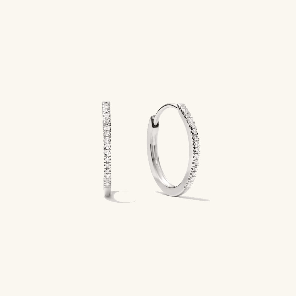 Pırlanta Medium Sarı Halka Küpe