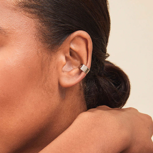 Şerit Beyaz Ear Cuff