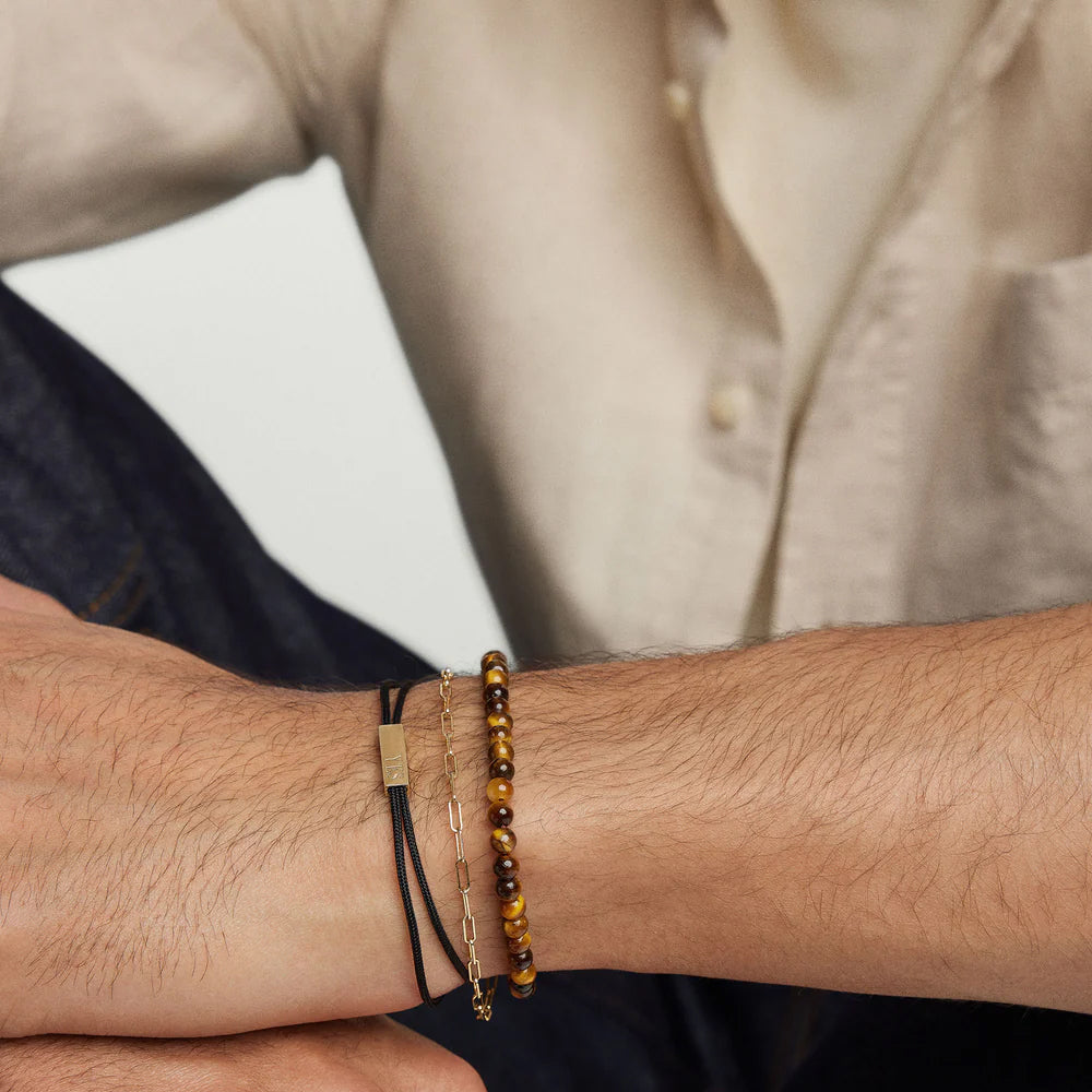 Siyah İpli Plakalı Bileklik