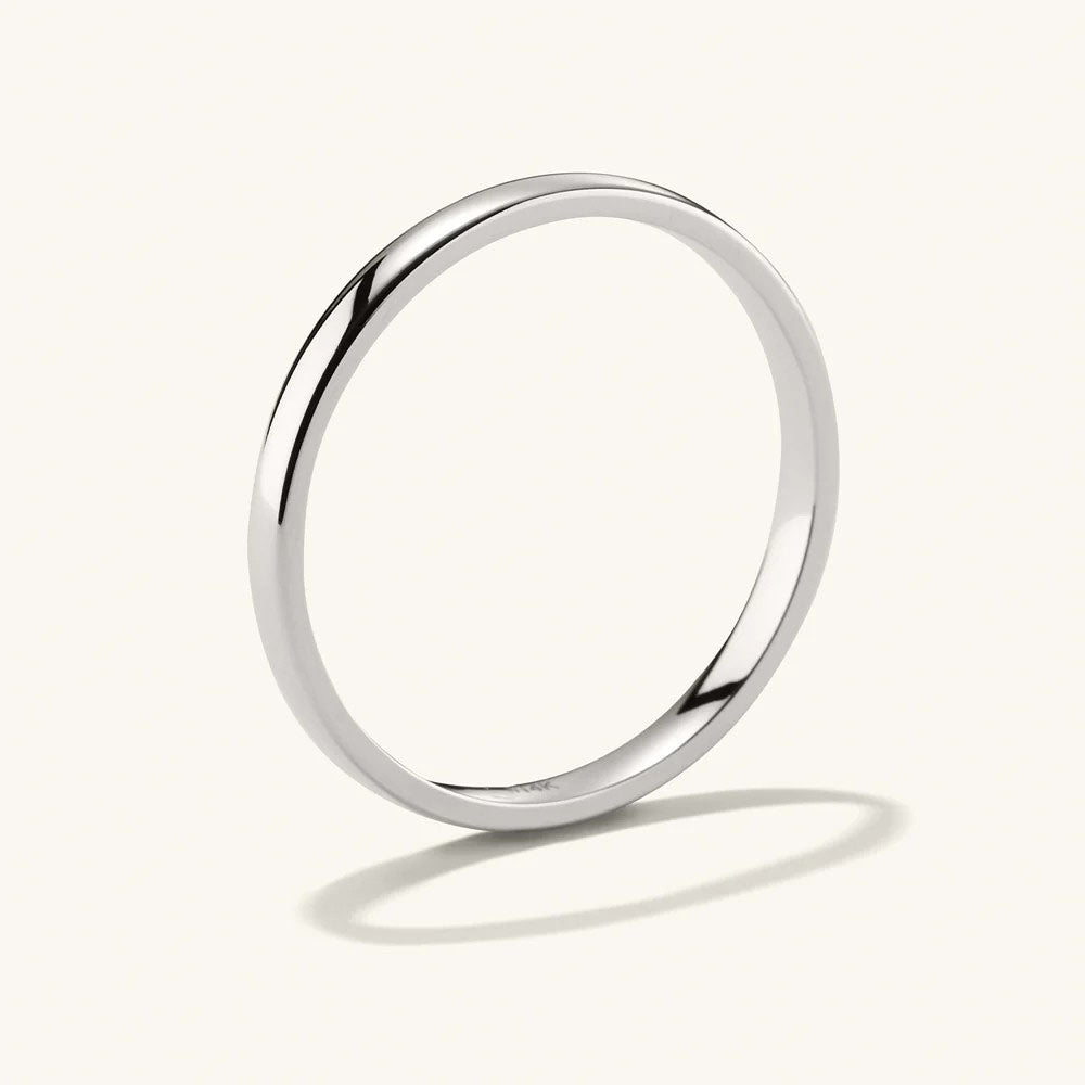 2mm Curve Beyaz Altın Yüzük