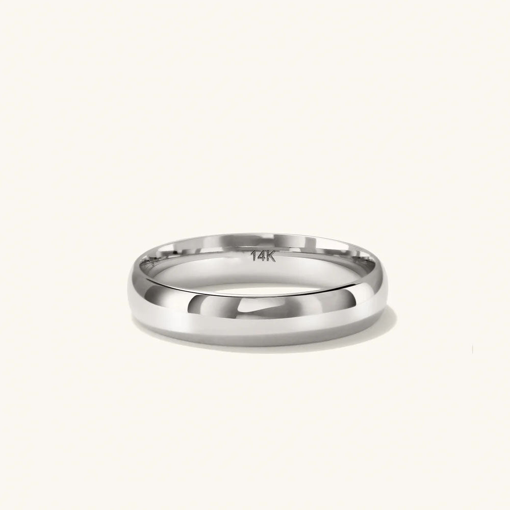 4mm Curve Beyaz Altın Yüzük