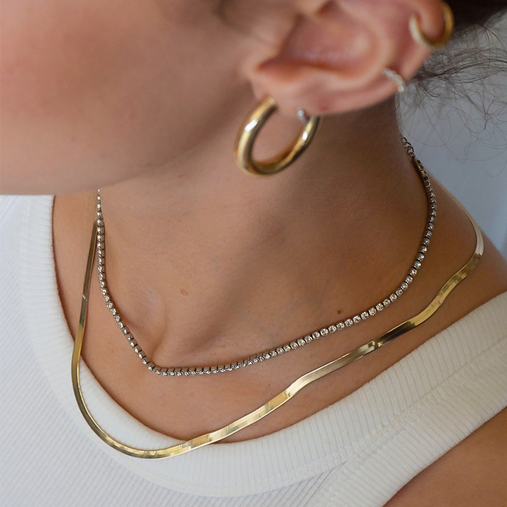 4 mm Italian Crush Chain Gold Necklace