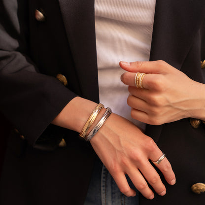Bold White Flex Gold Bracelet