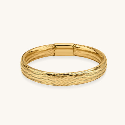 Bold White Flex Gold Bracelet