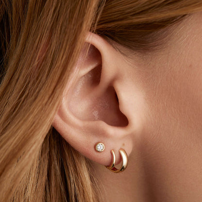 Mini Domed Gold Hoop Earrings