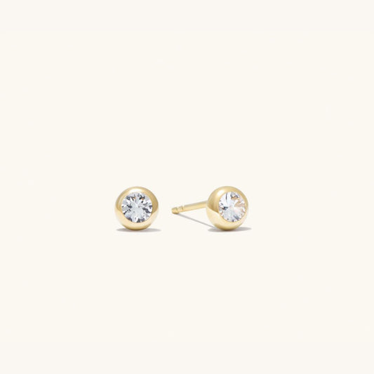 Midi Solitaire Gold Earring
