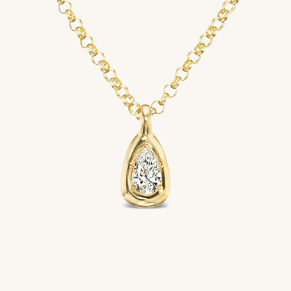 Amorf 1.00ct Damla Pırlanta Kolye