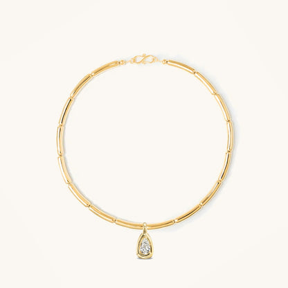 Amorf 1.00ct Lab Damla Capsul Kolye