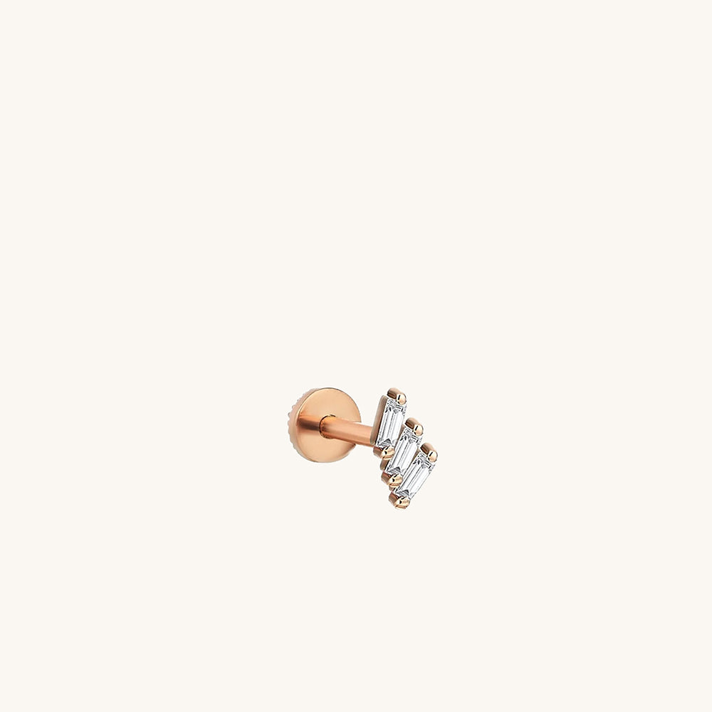 Baguette Piercing Pırlanta Küpe