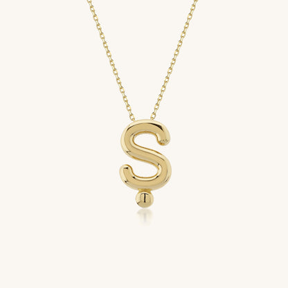 Balloon Letter Gold Necklace
