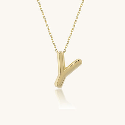 Balloon Letter Gold Necklace