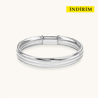 Bold White Flex Gold Bracelet