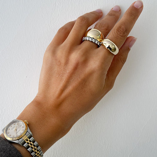 Domed Cage Gold Ring