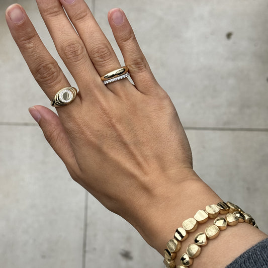 Double Texture Gold Bracelet