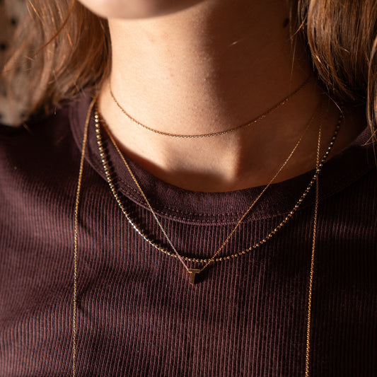 Crispy Black Gold Chain Necklace