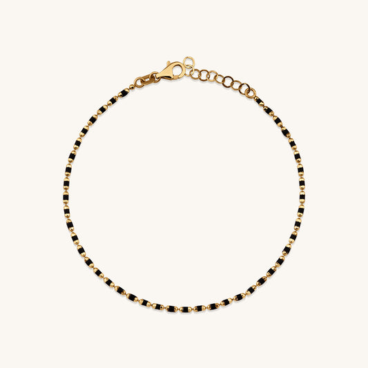 Crisp Black Gold Chain Bracelet