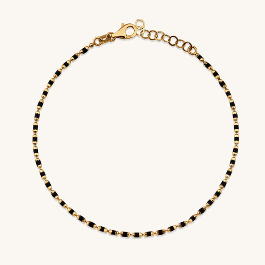 Crisp Black Gold Chain Bracelet