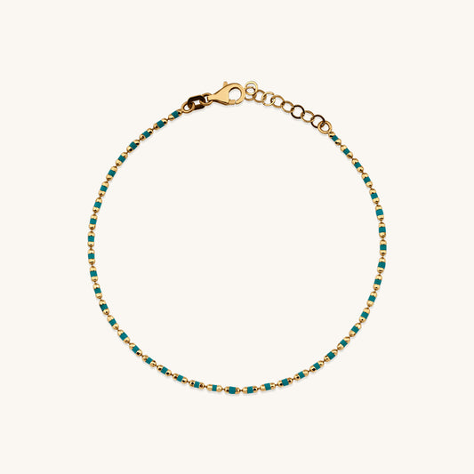 Crispy Turquoise Gold Chain Bracelet
