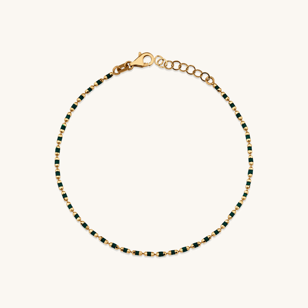 Crisp Green Gold Chain Bracelet