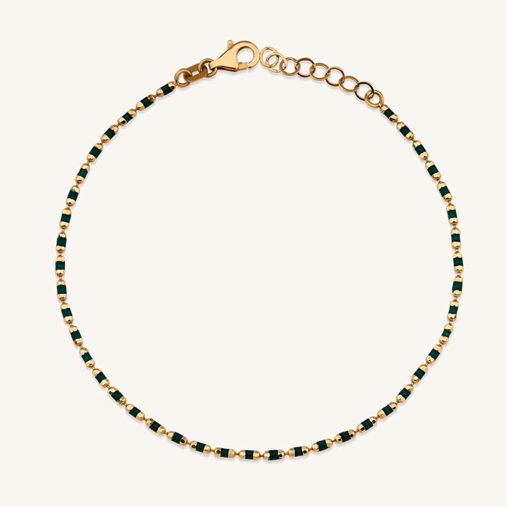 Crisp Green Gold Chain Bracelet
