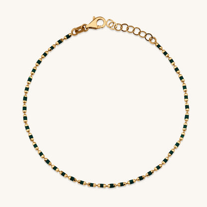 Crisp Green Gold Chain Bracelet