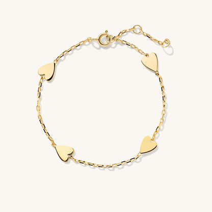 Multi Heart Gold Bracelet