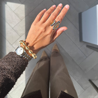 Dokulu Large Habbe Bileklik