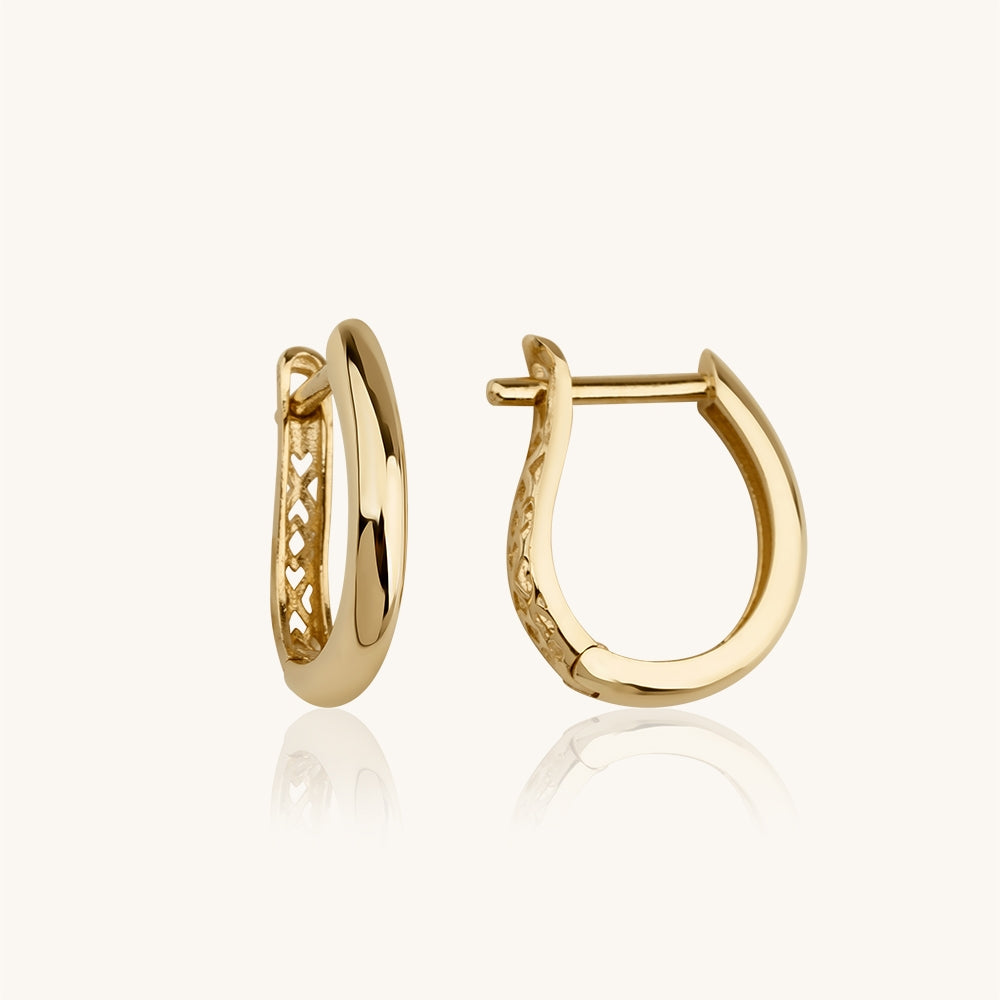 Gold J Earring