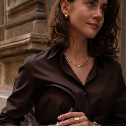 Large Top Gold Earring