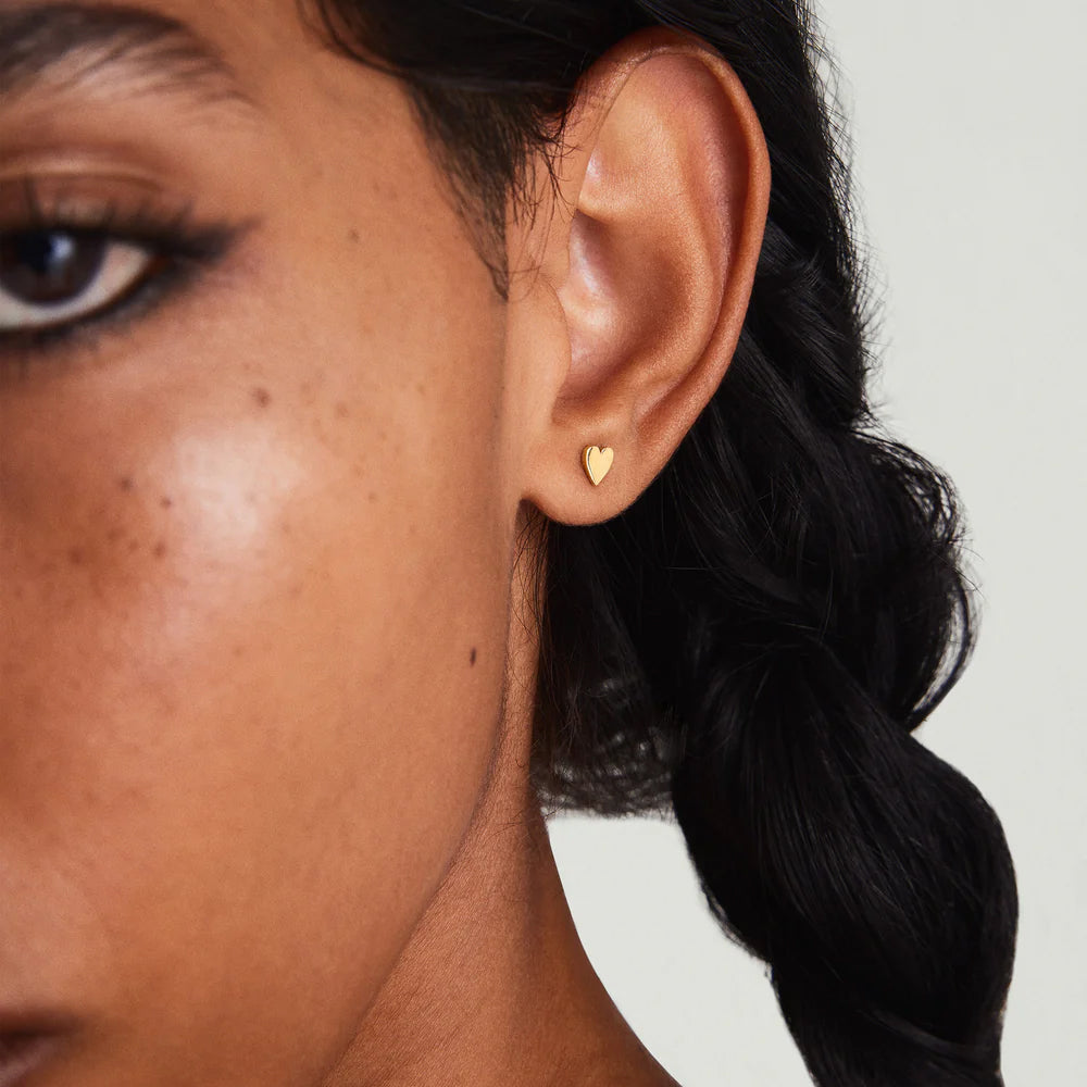Mini Kalp Piercing Altın Küpe
