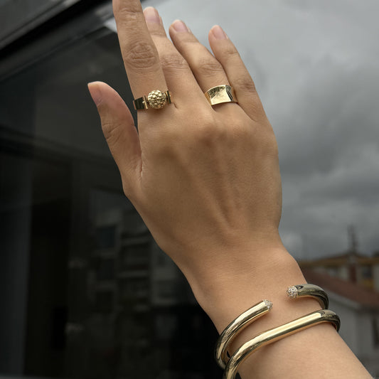 Stone Gold Cuff Bracelet