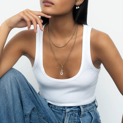 Top Zincir Sarı Kolye